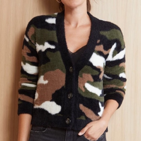Bb Dakota Sweaters | Bb Dakota Camo Cardigan | Color: Black/Green | Size: S | Pysz's Closet